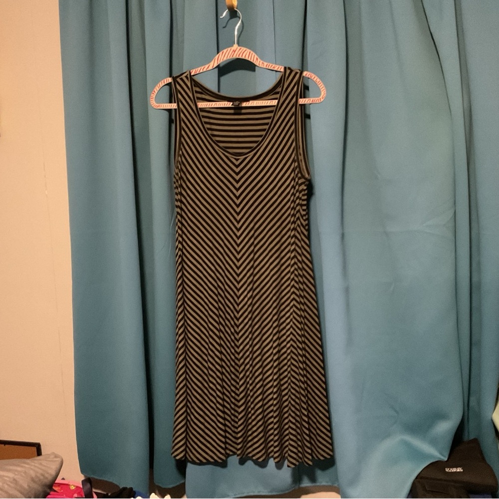 Style & Co. Black and White Striped Midi Dress